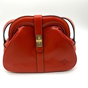 Patricia Nash Women Handbags Florentina Frame Leather Crossbody Bags Pumpkin